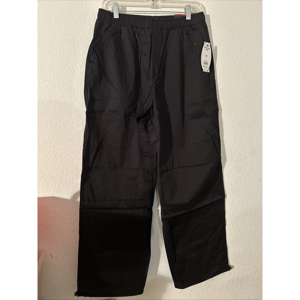 Scoop Womens Cotton Parachute Joggers High Rise Pull-on Relaxed Black Size M NWT